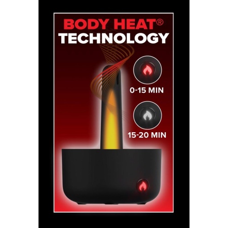 Masturbator Milk Me Hotter Black – automatyczne wibracje, ruch posuwisto-zwrotny, podgrzewanie, długość 24,8 cm - 7