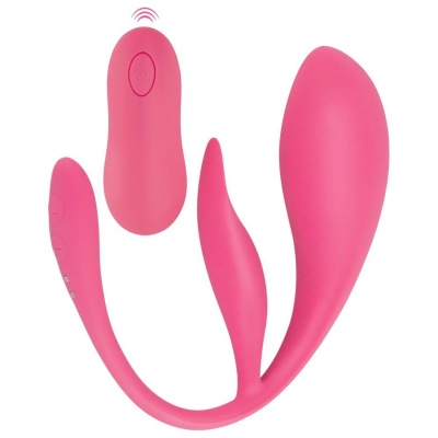 Stymulator łechtaczkowo-pochwowy RC Double Pleasure – 2 silniki, 10 trybów, 26 cm - 1 2