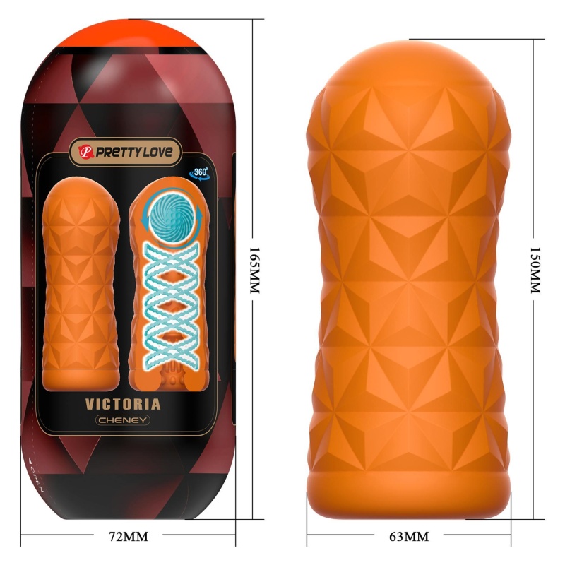 Masturbator Victoria Cheney z wirującą kulką 15 cm - 9