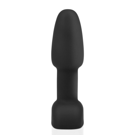 Rimming Petite Black - obrotowo-wibrujący korek analny z pilotem, bezszwowy silikon, długość insertacyjna 10 cm, średnica 3,5 cm - 3