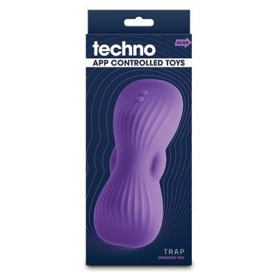 Podkładka do stymulacji TECHNO TRAP PURPLE z podwójnym silnikiem, 9 funkcjami i sterowaniem aplikacją, 17,5 × 7,9 × 3,8 cm - 1