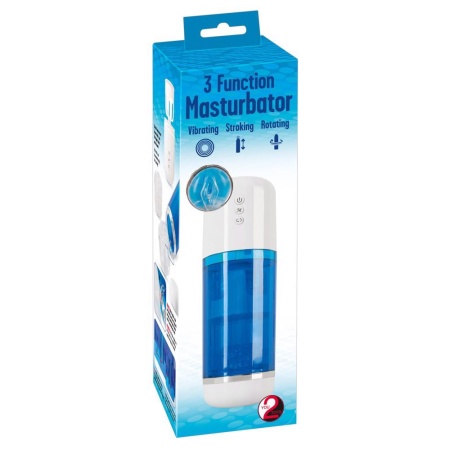 Masturbator 3 Function z rotacją, funkcją pchnięcia i wibracją, 25,2 cm - 1