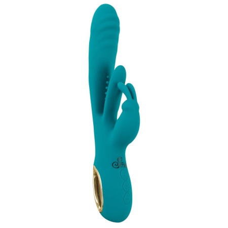 Smile Rabbit Vibrator z funkcją Thrust - silikonowy wibrator z trzema silnikami i języczkiem do stymulacji punktu G, długość cał - 4
