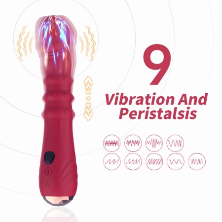 Wibrator stymulujący punkt G Jackal Red 9 z 9 trybami wibracji, funkcją ruchów posuwistych i długością 21,9 cm - 6