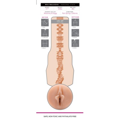 Masturbator Fleshlight Girls Mia Malkova LVL UP - replika waginy, tekstura fal i wypustek, głębokość penetracji 20 cm - 1 2