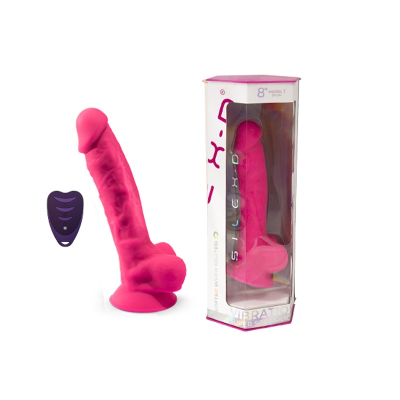Wibrator realistyczny Model 1 8" Pink Vibration+ LRS - silikon medyczny, 10 trybów, pilot, przyssawka, IPX7, 20 cm - 1