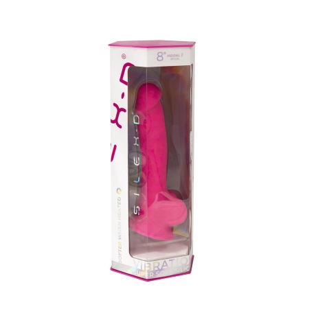 Wibrator realistyczny Model 1 8" Pink Vibration+ LRS - silikon medyczny, 10 trybów, pilot, przyssawka, IPX7, 20 cm - 10