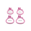 Klatka na penisa Penis Prison Cock Cage Short Pink 8 cm z regulowanymi pierścieniami - 5