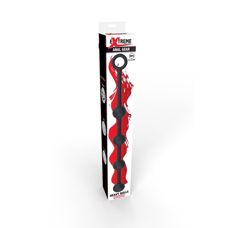 Kulki analne Heavy Anal Balls S Black obciążane, 34,5 cm - 2
