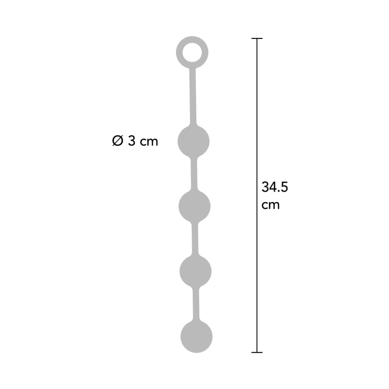 Kulki analne Heavy Anal Balls S Black obciążane, 34,5 cm - 4