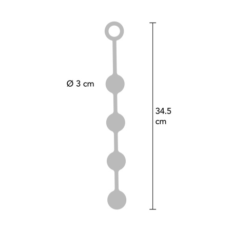 Kulki analne Heavy Anal Balls S Black obciążane, 34,5 cm - 4