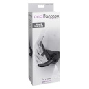Strap-on The Pegger Black - zakrzywione dildo silikonowe z uprzężą regulowaną w 4 kierunkach, 12 cm, Ø 3,1 cm - 1