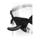 Strap-on The Pegger Black - zakrzywione dildo silikonowe z uprzężą regulowaną w 4 kierunkach, 12 cm, Ø 3,1 cm - 2