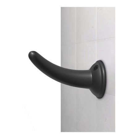 Strap-on The Pegger Black - zakrzywione dildo silikonowe z uprzężą regulowaną w 4 kierunkach, 12 cm, Ø 3,1 cm - 5