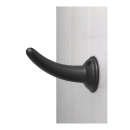 Strap-on The Pegger Black - zakrzywione dildo silikonowe z uprzężą regulowaną w 4 kierunkach, 12 cm, Ø 3,1 cm - 5