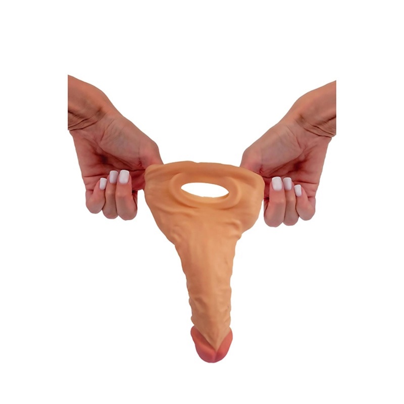 Nakładka przedłużająca TPE z paskiem na jądra, 21 cm, +6 cm, Ø3 cm - 5