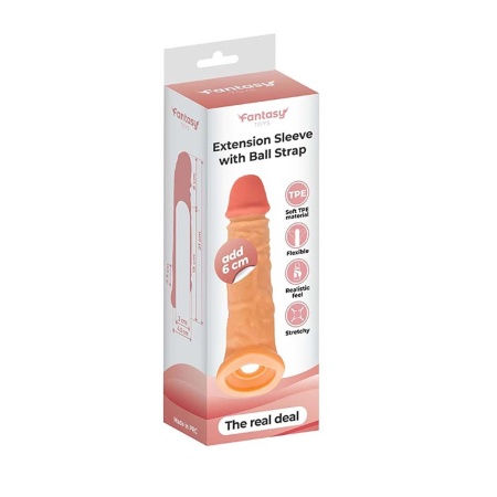 Nakładka przedłużająca TPE z paskiem na jądra, 21 cm, +6 cm, Ø3 cm - 7