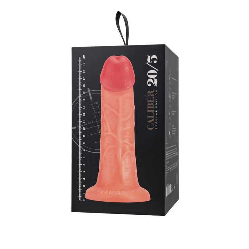 Dildo Caliber 20/5 z przyssawką, PVC bez ftalanów, cieliste, 20 x 5 cm - 11