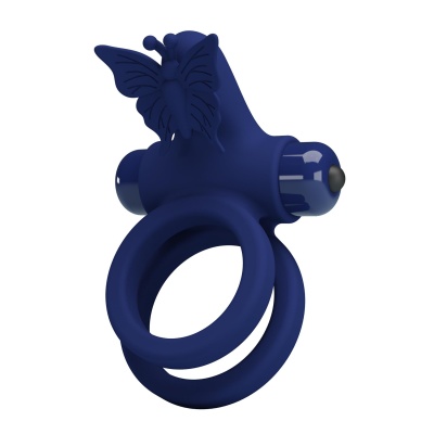 Wibrator pierścieniowy Powerful ring z motylkiem, 10 trybów, średnica wewnętrzna ok. 4 cm - 1 2