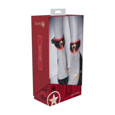 Milan Collection - Leg Cuffs - Black/Red - 1 2