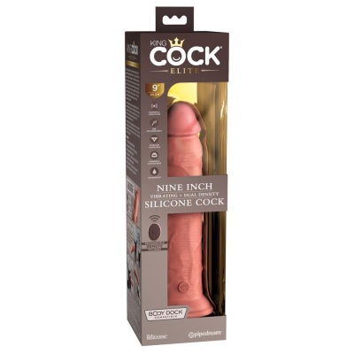 Wibrujący penis z pilotem, model KCE 9 DD — silikon dual density, przyssawka, 24,8 cm - 1