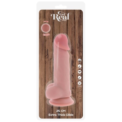 Dildo Deluxe Dual Density Thick 25 cm z miękką powłoką TPE i twardym rdzeniem - 1 2