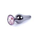Korek analny Jewellery Dark Silver Rose - anatomiczny profil ze stali nierdzewnej, 9,5 cm - 7