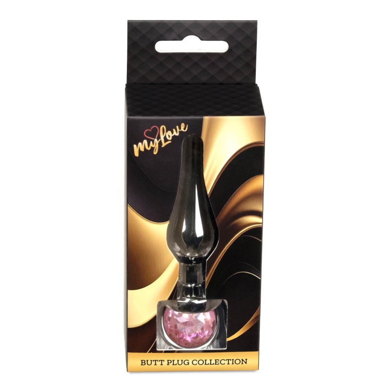 Korek analny Jewellery Dark Silver Rose - anatomiczny profil ze stali nierdzewnej, 9,5 cm - 10