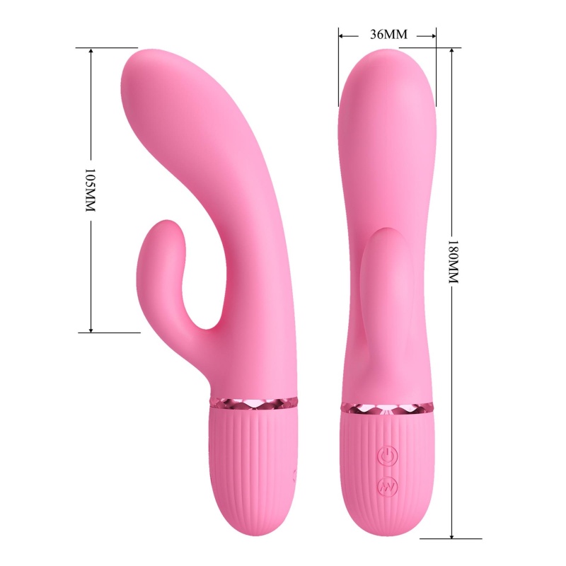 Wibrator królik Marski - podwójna stymulacja, 10 funkcji wibracji, silikon medyczny (wymiary wg specyfikacji) - 8
