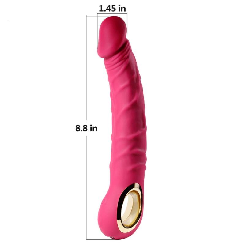 Realistyczny Wibrator PINK - Silikon Medyczny, 10 Trybów Wibracji, Ładowanie USB - 7