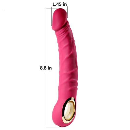 Realistyczny Wibrator PINK - Silikon Medyczny, 10 Trybów Wibracji, Ładowanie USB - 7