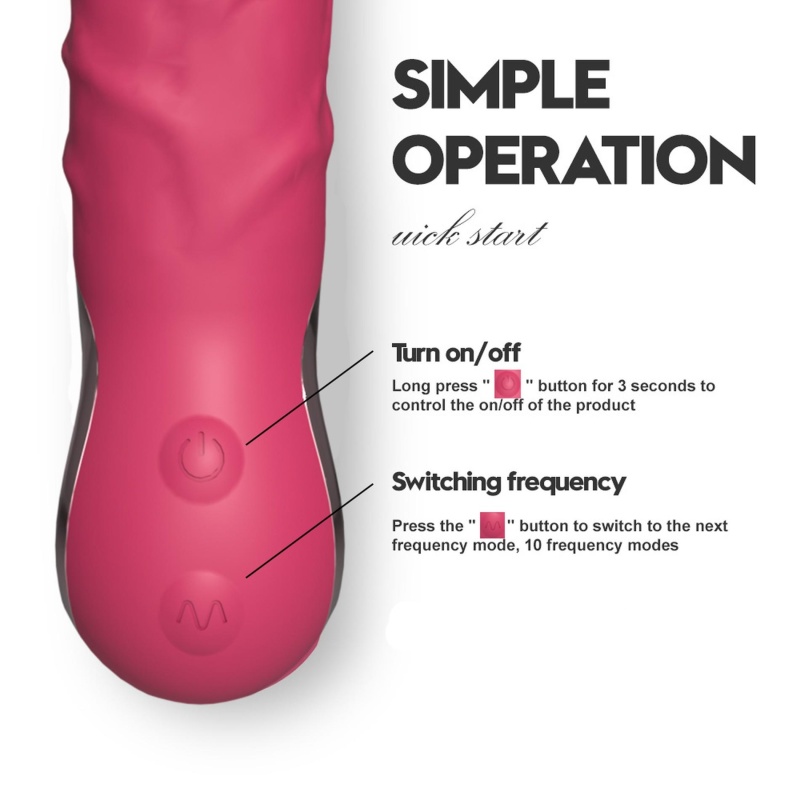 Realistyczny Wibrator PINK - Silikon Medyczny, 10 Trybów Wibracji, Ładowanie USB - 10