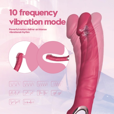 Realistyczny Wibrator PINK - Silikon Medyczny, 10 Trybów Wibracji, Ładowanie USB - 13