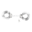 Kajdanki bondage Love Cuffs z futerkiem, regulowane, białe - 1