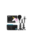 Zestaw do treningu analnego Anal Training & Education Set Blue - 7 elementów, 3 korki silikonowe 9-12,6 cm, w tym model wibrując - 4