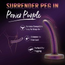Dildo Surrender Peg Power Purple - silikon platynowy, kompatybilny z uprzężą strap-on, 12 cm - 5