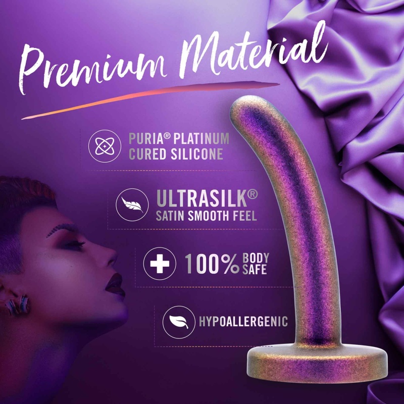 Dildo Surrender Peg Power Purple - silikon platynowy, kompatybilny z uprzężą strap-on, 12 cm - 9