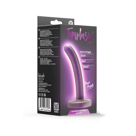 Dildo Surrender Peg Power Purple - silikon platynowy, kompatybilny z uprzężą strap-on, 12 cm - 11