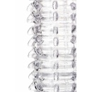 Penis Extender Sleeve Transparent - przezroczysta, elastyczna osłona na prącie z TPR, spiralnie teksturowana, długość 15,2 cm - 4