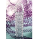 Penis Extender Sleeve Transparent - przezroczysta, elastyczna osłona na prącie z TPR, spiralnie teksturowana, długość 15,2 cm - 7