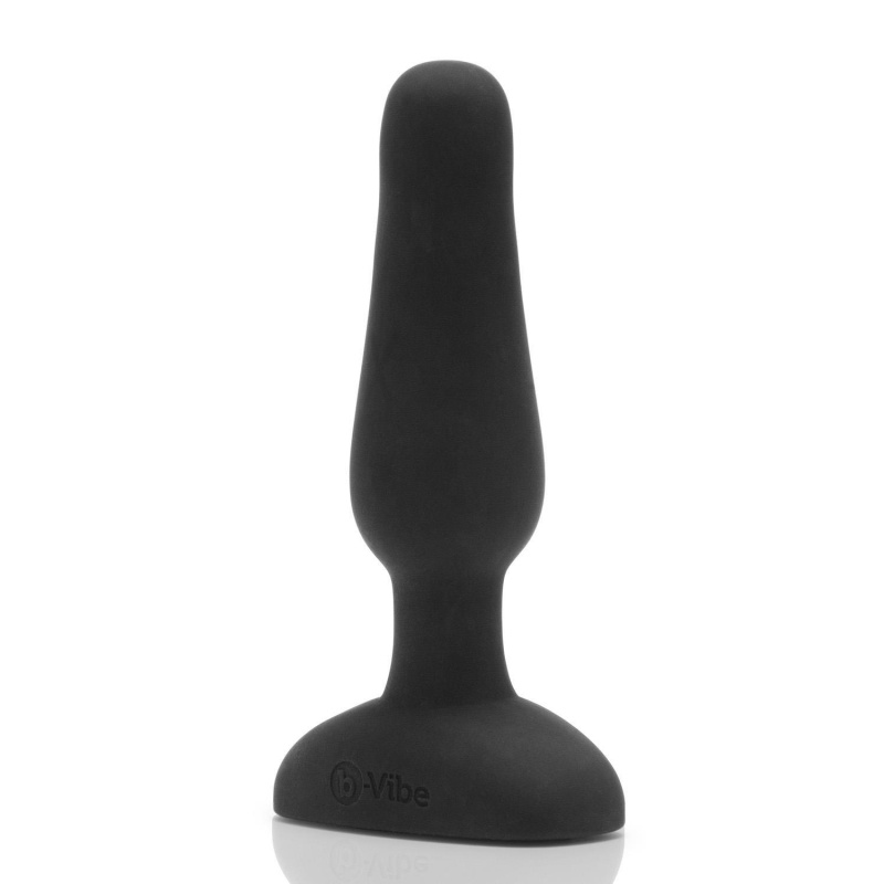 Novice Plug Black - bezprzewodowy korek analny z silikonu, 8,5 cm, średnica 2,5 cm - 3