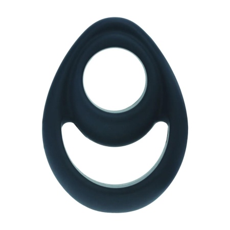 Double Ergo Silicone Cockring - Black - 4