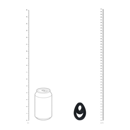 Double Ergo Silicone Cockring - Black - 6