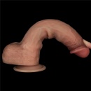 Dildo Silikonowe Sliding Skin Pro Dual Layer 22,8 cm (9 cali) Jasnobrązowe - 10