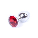 Korek analny Jewellery Silver PLUG Red - stal nierdzewna z czerwonym kryształem, długość 7 cm, średnica 2,7 cm - 6