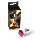 Korek analny Jewellery Silver PLUG Red - stal nierdzewna z czerwonym kryształem, długość 7 cm, średnica 2,7 cm - 7
