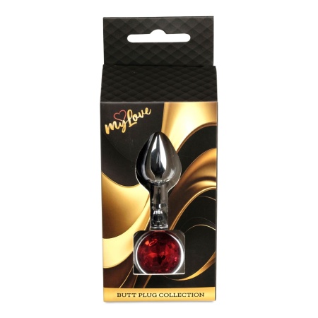 Korek analny Jewellery Silver PLUG Red - stal nierdzewna z czerwonym kryształem, długość 7 cm, średnica 2,7 cm - 9