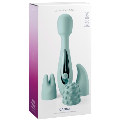 Wibrator różdżka JJ Canna z 3 wymiennymi końcówkami i 7 trybami wibracji, 21,8 cm - 1