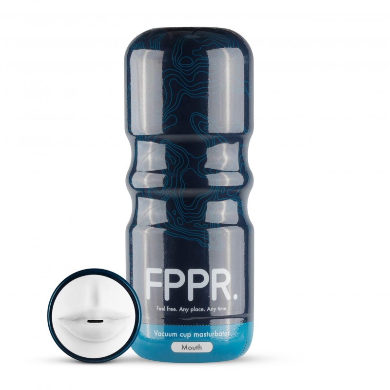 Masturbator oralny FPPR. Mouth White - wypustkowany kanał stymulacyjny 14,5 cm - 9