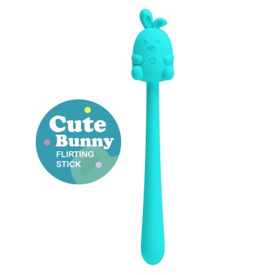 Masażer Cute Bunny Flirting Stick - 7 trybów wibracji, elastyczny korpus z silikonu medycznego, 14,2 cm - 1 2
